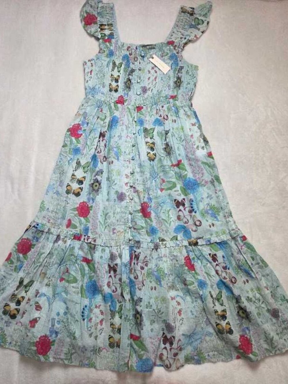 New M Anthropologie The Peregrine midi dress butterfly print square neck edition